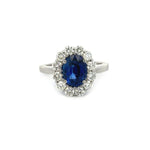 Load image into Gallery viewer, Platinum Sapphire &amp; Diamond Ring