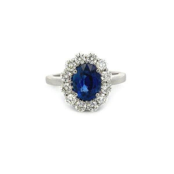 Platinum Sapphire & Diamond Ring