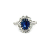 Platinum Sapphire & Diamond Ring