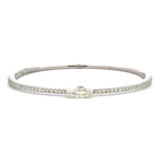 Load image into Gallery viewer, 18K White Gold Marquise &amp; Round Diamond Bangle Bracelet
