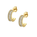 Load image into Gallery viewer, MICHAEL M 14K Yellow Gold Europa Diamond Huggie Earrings