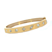14K Yellow Gold Multi-Shaped Diamond Bangle Bracelet
