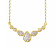 14K Yellow Gold Diamond Station Necklace