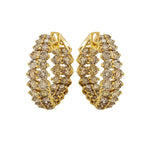 Load image into Gallery viewer, ETHO MARIA 18K Yellow Gold Brown Diamond Hoop Earrings
