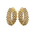 Load image into Gallery viewer, ETHO MARIA 18K Yellow Gold Brown Diamond Hoop Earrings