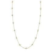 SLOANE STREET 18K Yellow Gold Mixed White Topaz Shape Station Necklace