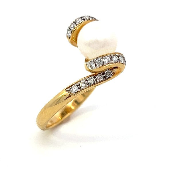 MASTOLONI 18K Yellow Gold Pearl and Diamond Ring-FINAL SALE
