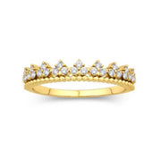14K Yellow Gold Stackable Diamond Cluster Ring