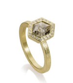 Load image into Gallery viewer, TODD REED Natural Fancy Diamond Halo Ring
