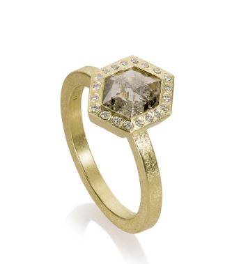TODD REED Natural Fancy Diamond Halo Ring