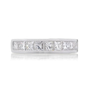 14K White Gold Princess Diamond Wedding or Anniversary Band