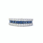 18K White Gold Sapphire and Diamond Ring