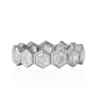 Load image into Gallery viewer, SETHI COUTURE Pratima&#39;s 18K White Gold Hexagon White Diamond Band
