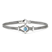 JOHN HARDY Sterling Silver Swiss Blue Topaz 3.6MM Icon Bracelet