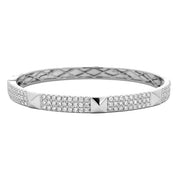 18K White Gold Diamond Bangle Bracelet