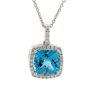 14K Yellow Gold Ametrine Diamond Halo Pendant