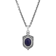 JOHN VARVATOS Gothic Sterling Silver Lapis Pendant Necklace