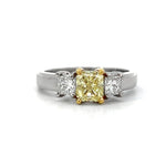 Load image into Gallery viewer, Two-Tone 3-Stone Yellow Diamond Ring