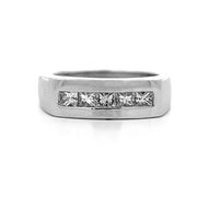 18K White Gold Men's Diamond Band