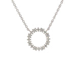 Load image into Gallery viewer, 14k White Gold and Diamond Circle Pendant Necklace
