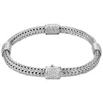 Load image into Gallery viewer, Classic Chain Four Station Small Diamond Bracelet .75ctw
