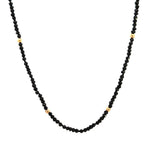 Load image into Gallery viewer, Black Spinel Necklace with 14K Yellow Gold Beads
