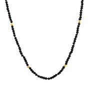 Black Spinel Necklace with 14K Yellow Gold Beads