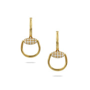 18K Yellow Gold Diamond Equestrian Horsebit Earrings