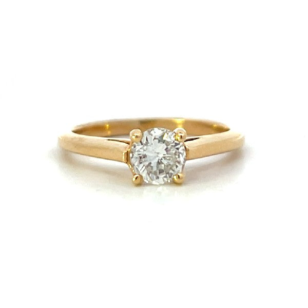 14K Yellow Gold Diamond Solitaire Engagement Ring