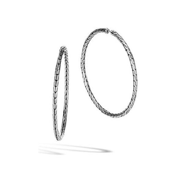 JOHN HARDY Classic Chain Silver Medium Hoop Earrings - SALE