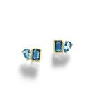 Load image into Gallery viewer, 14K Yellow Gold Topaz Toi Et Moi Earrings
