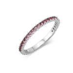 Load image into Gallery viewer, 14K White Gold Pink Tourmaline Stackable Ring