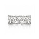 Load image into Gallery viewer, 18K White Gold Rose Cut Diamond Scalloped Double-Row Ring