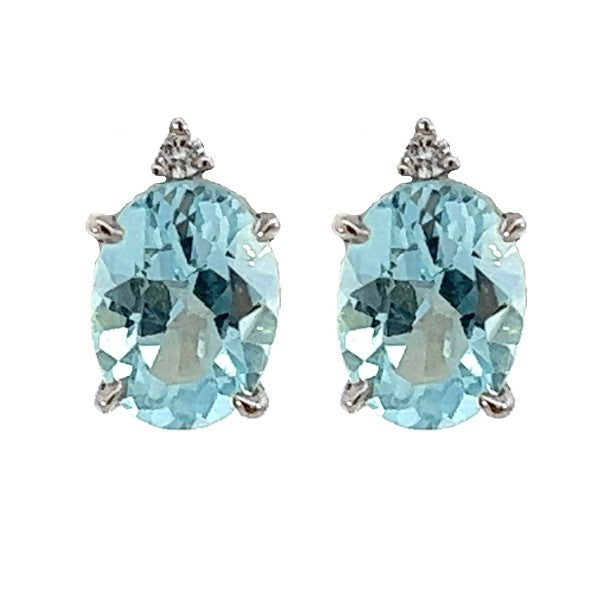 Aquamarine and Diamond Earrings