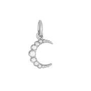 SETHI COUTURE 18K White Gold Mini Crescent  White Diamond Pendant
