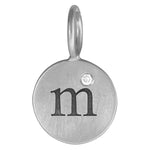 Load image into Gallery viewer, HEATHER B. MOORE Silver &quot;m&quot; Initial Round Charm With a Diamond
