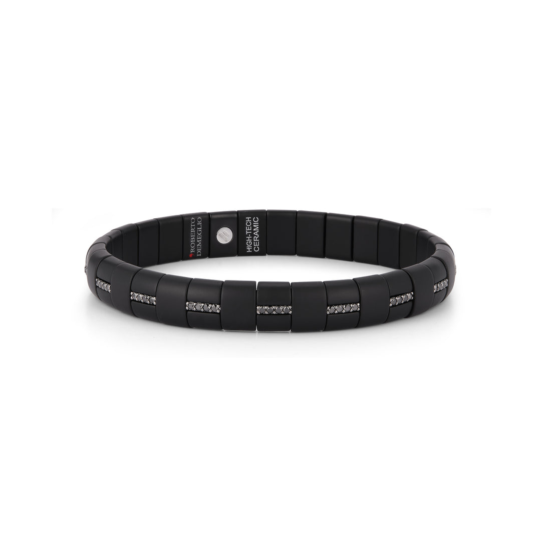 DEMEGLIO Men's Pura Black Diamond & Stretch Bracelet