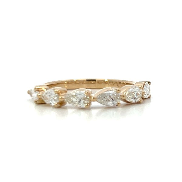 14K Yellow Gold Pear Diamond Band