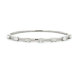 Load image into Gallery viewer, 18K White Gold Oval Hinge Bangle Diamond Bracelet