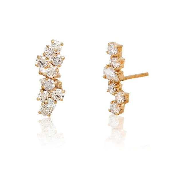 SETHI COUTURE 18K Yellow Gold Estelle White Diamond Stud Earrings