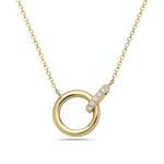 Load image into Gallery viewer, 14K Yellow Gold Diamond Circle Necklace
