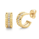 Load image into Gallery viewer, MICHAEL M Tetra Pavé Huggie Hoops