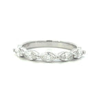 Load image into Gallery viewer, 14K White Gold Wedding Band With Marquise Diamonds
