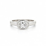 Load image into Gallery viewer, 14K White Gold East-West Oval Diamond Bezel Ring