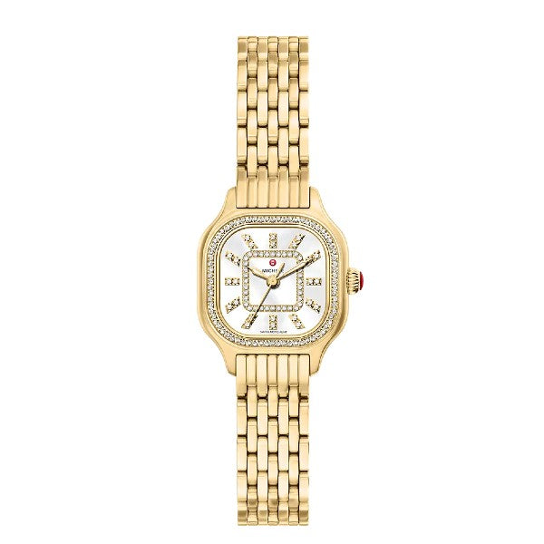 MICHELE Meggie Mini Diamond 18K Gold-Plated Stainless Steel Watch