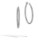 Load image into Gallery viewer, Classic Chain Silver 40mm Hoop Earrings
