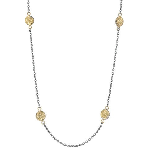 KATE MALLER Dusted Black + Gold Sunshine Station Necklace