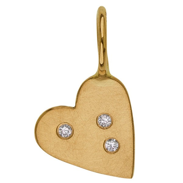 HEATHER B MOORE 14K Gold and Diamond Heart Charm