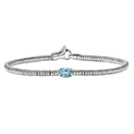 Load image into Gallery viewer, JOHN HARDY Sterling Silver 2.5mm Heishi Bracelet With Swiss Blue Topaz