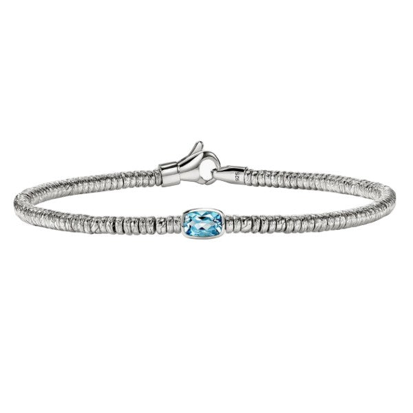 JOHN HARDY Sterling Silver 2.5mm Heishi Bracelet With Swiss Blue Topaz